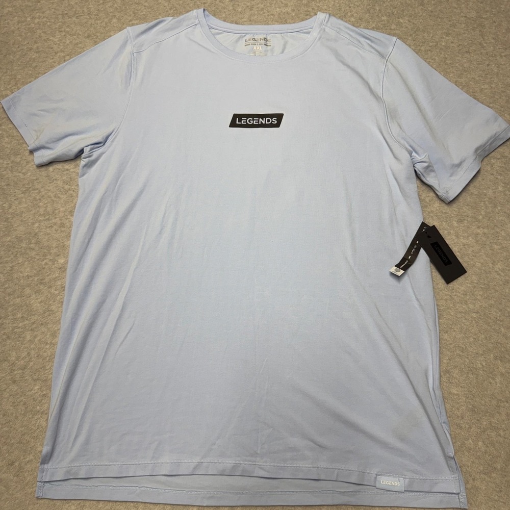 Legends Shirt Mens 2XL Blue Aviation Split-Hem Motivational Graphic Tee Workout